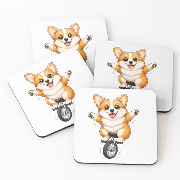 Item preview, Balance Is Hard Funny Corgi Unicycle Shirt Cute Dog Cartoon Design designed and sold by AnimalMarvels.