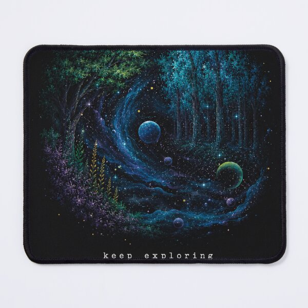 Item preview, Keep Exploring Fantasy Cosmic Forest Art | Cosmic Art designed and sold by AbstractAuraArt.
