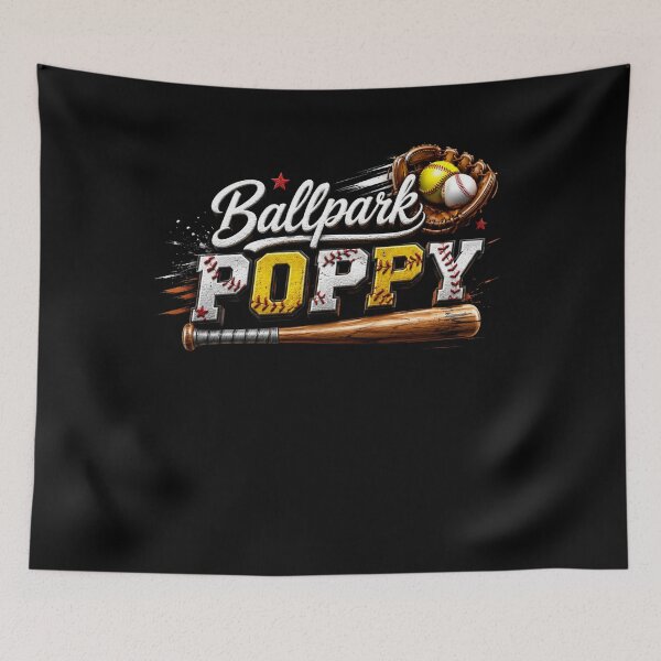 Item preview, Ballpark Poppy Softball Grandpa Retro Baseball Game Day Sports Design designed and sold by bilal sibgui.