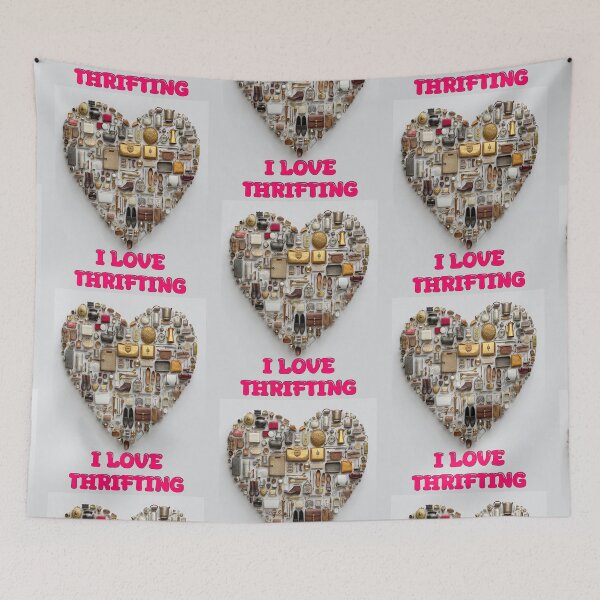 Item preview, I Love Thrifting – Vintage Market Heart Design for Resellers & Treasure Hunters designed and sold by Ignorant-Artist.