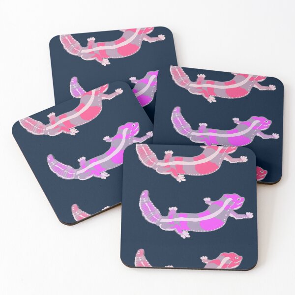 Item preview, Colorful Lizards (Pink and Purple) in Navy Blue Background designed and sold by Designs by Sara Felton.