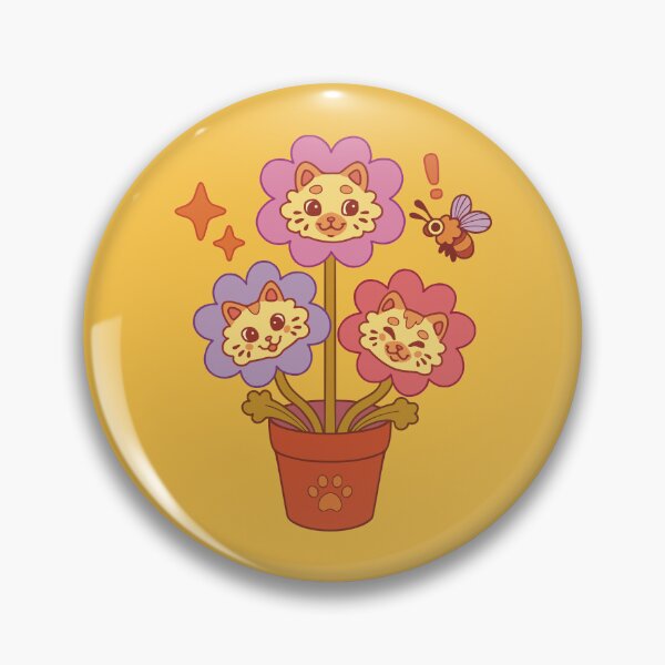 Item preview, Cat flower designed and sold by Erika Vaigel Illustrations.