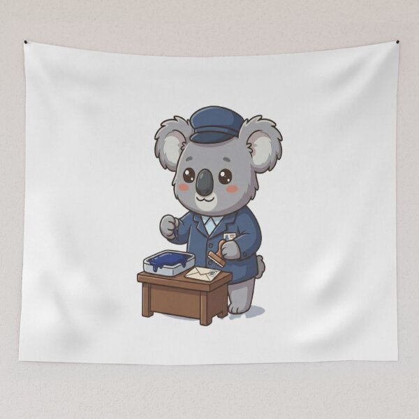 Item preview, Cute Postman Koala Stamping Mail designed and sold by Ella_Sketch.