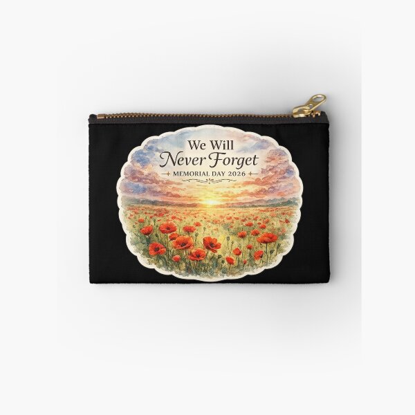 Item preview, We Will Never Forget Memorial Day 2026 – Watercolor Poppy Field Sunset Art | Patriotic Gift designed and sold by irfanshikh.
