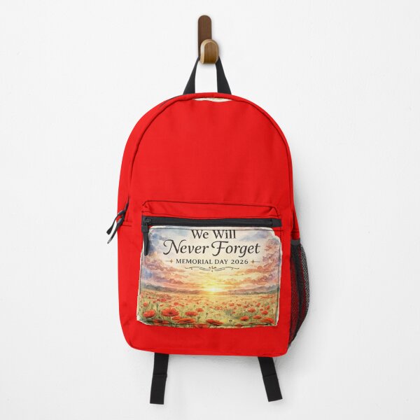 Item preview, We Will Never Forget Memorial Day 2026 – Watercolor Poppy Field Sunset Art | Patriotic Gift designed and sold by irfanshikh.