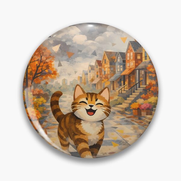 Item preview, Happy Cat Strolling in Autumn designed and sold by cuprum.