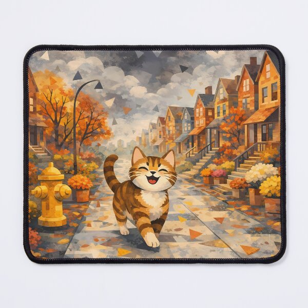 Item preview, Happy Cat Strolling in Autumn designed and sold by cuprum.