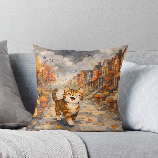 Item preview, Happy Cat Strolling in Autumn designed and sold by cuprum.