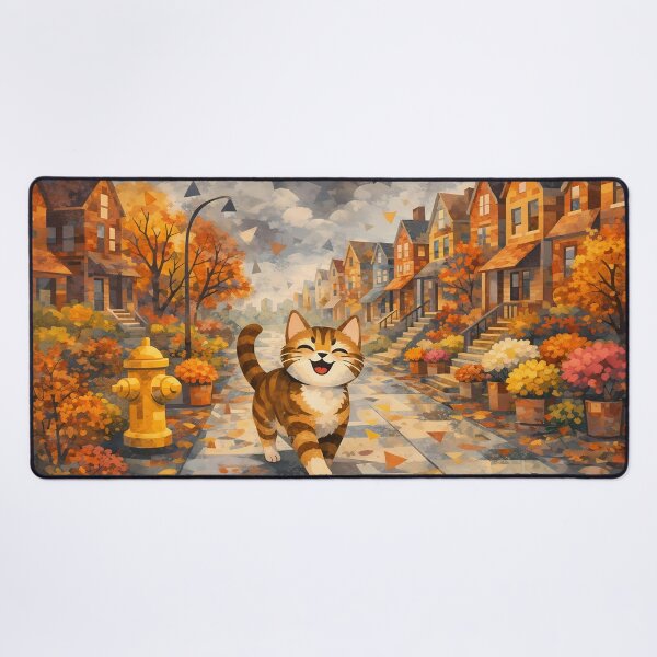 Item preview, Happy Cat Strolling in Autumn designed and sold by cuprum.