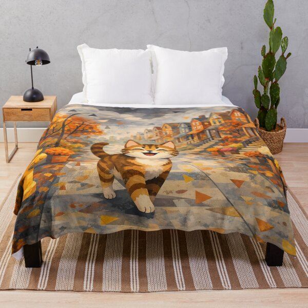 Item preview, Happy Cat Strolling in Autumn designed and sold by cuprum.