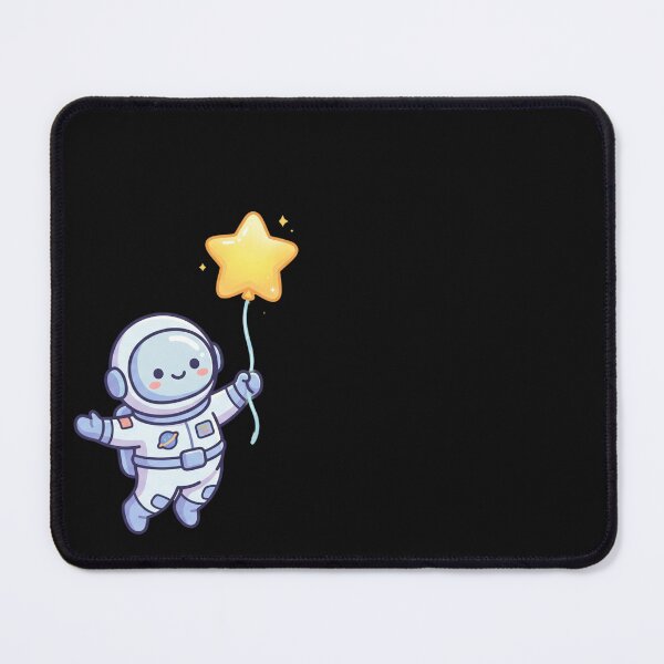 Item preview, Cute Astronaut Flying with Star Balloon - Kawaii Chibi Space Art designed and sold by AuraDraftStudio.