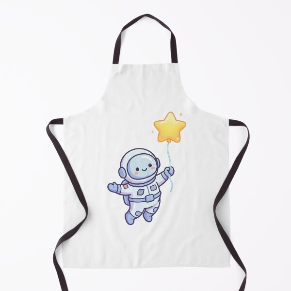 Item preview, Cute Astronaut Flying with Star Balloon - Kawaii Chibi Space Art designed and sold by AuraDraftStudio.