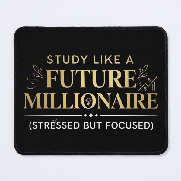 Item preview, Study Like a Future Millionaire Stressed but Focused Gold designed and sold by Amr Darwish Graphic designer.