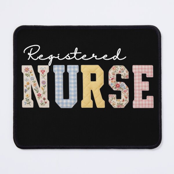 Item preview,  Faux patchwork Vintage Registered Nurse, RN Registered Nurse Vintage style. designed and sold by Lam Assia.