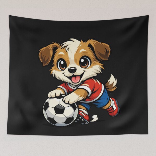 Item preview, Cute Puppy Soccer Player Cartoon Dog designed and sold by Tsugraf Designs.