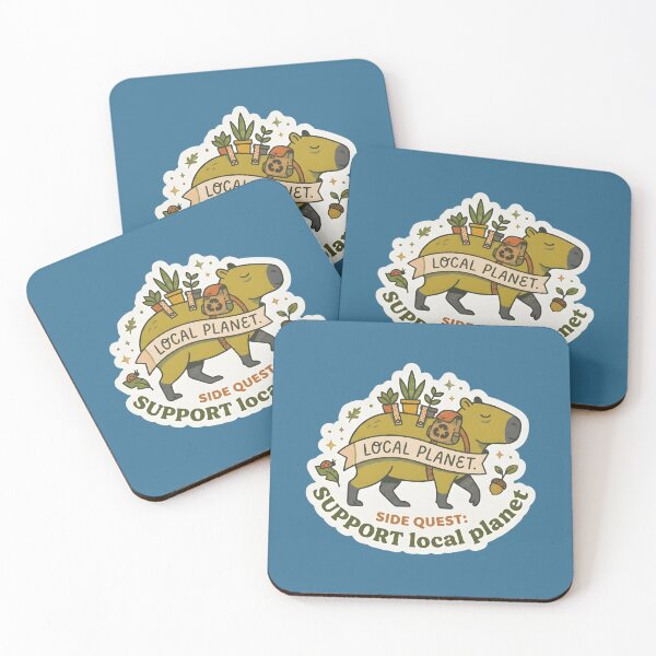 Item preview, Serene Capybara Eco Warrior | Local Planet Side Quest | Retro Earth Day Sticker designed and sold by SergioMiklos.
