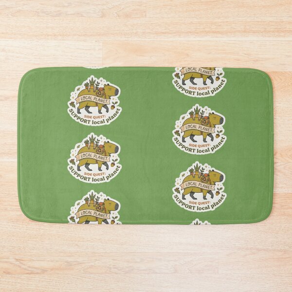 Item preview, Serene Capybara Eco Warrior | Local Planet Side Quest | Retro Earth Day Sticker designed and sold by SergioMiklos.