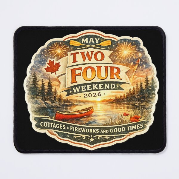 Item preview, May Two Four Weekend 2026 Cottages Fireworks Good Times – Retro Canadian Summer Art | Victoria Day Gift designed and sold by irfanshikh.