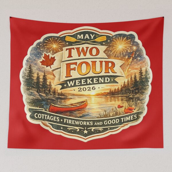 Item preview, May Two Four Weekend 2026 Cottages Fireworks Good Times – Retro Canadian Summer Art | Victoria Day Gift designed and sold by irfanshikh.