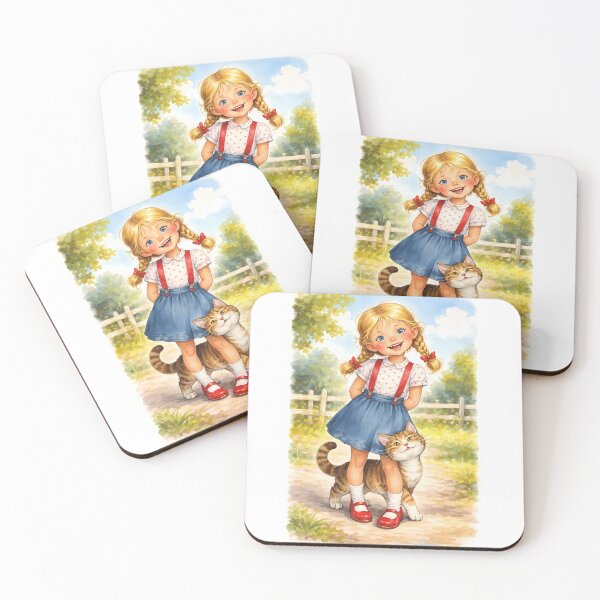 Item preview, Smiling Girl with Her Cat designed and sold by cuprum.