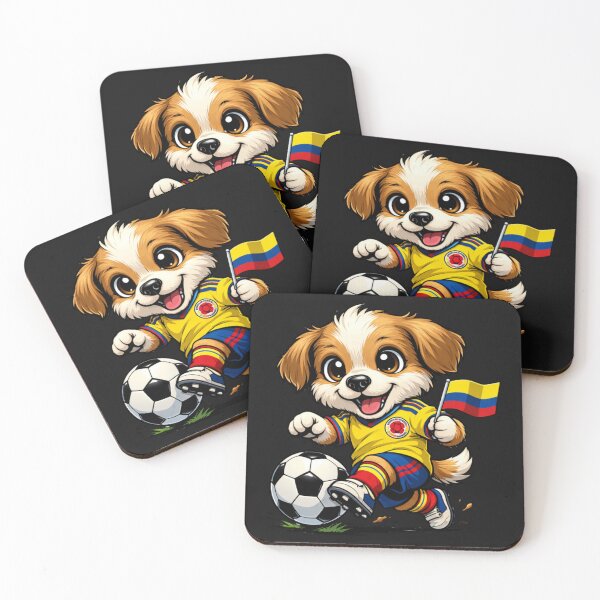 Item preview, Adorable Colombian Soccer Dog Puppy Footballer designed and sold by Tsugraf Designs.