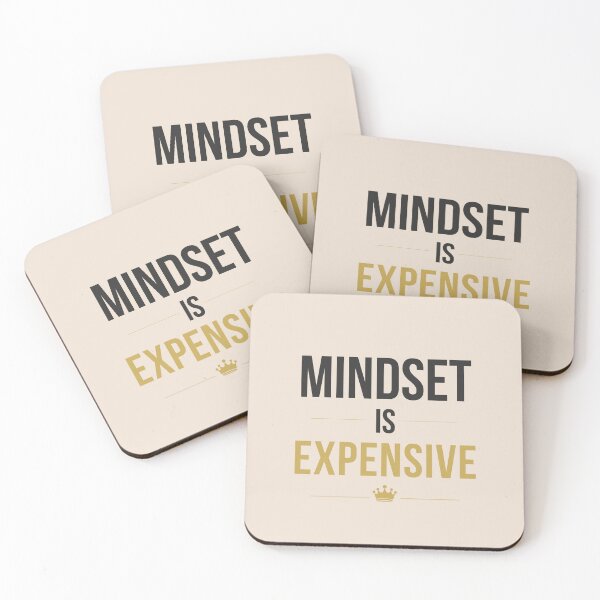 Item preview, Mindset Is Expensive Aesthetic Beige Luxury Quote Minimal Soft Gold Design designed and sold by Uvclick.