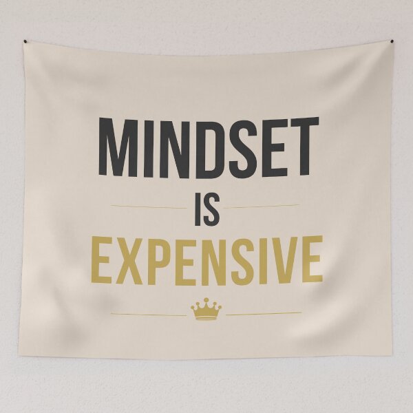 Item preview, Mindset Is Expensive Aesthetic Beige Luxury Quote Minimal Soft Gold Design designed and sold by Uvclick.