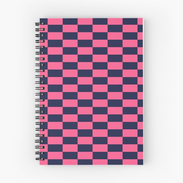 Item preview, Strawberry pink & dark blue rectangles checkered designed and sold by Mint + Midnight.