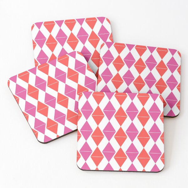 Item preview, Raspberry pink, tart orange & white diamonds designed and sold by Mint + Midnight.