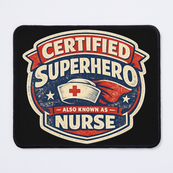 Item preview, Certified Superhero Also Known As Nurse – Funny Vintage Badge Design | Nurses Week Gift 2026 designed and sold by irfanshikh.