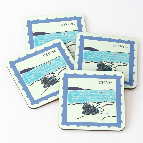 Item preview, Istanbul City Cat Travel Stamp Watercolor Art designed and sold by Kapsula2023.