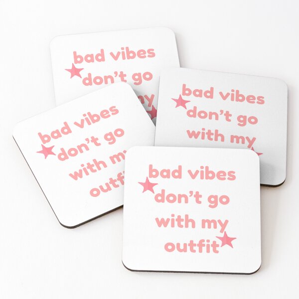 Item preview, Bad Vibes Don't Go With My Outfit Pink Quote designed and sold by VibeoCanvasShop.