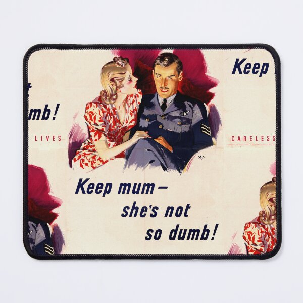 Item preview, Vintage WWII Propaganda Poster | Keep Mum She's Not So Dumb | British Wartime Art | Romantic & Intriguing Design designed and sold by artofuniverse.