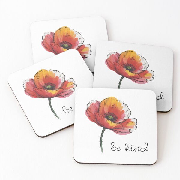 Item preview, Be Kind - Red Poppy Flower Aesthetic Nature Art Design designed and sold by ArcticFoxStudio.