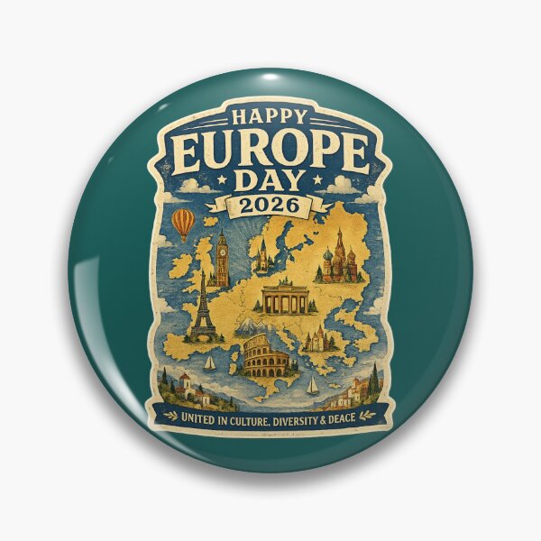 Item preview, Happy Europe Day 2026 Vintage Travel Poster – European Landmarks Art | Europe Pride Gift designed and sold by irfanshikh.