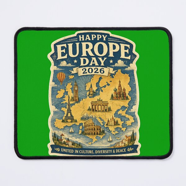 Item preview, Happy Europe Day 2026 Vintage Travel Poster – European Landmarks Art | Europe Pride Gift designed and sold by irfanshikh.