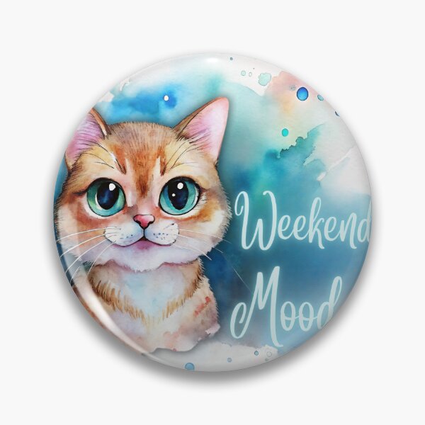 Item preview, Weekend Mood | Cute Cat Relaxing Watercolor Illustration designed and sold by Angellacelin.