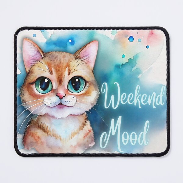 Item preview, Weekend Mood | Cute Cat Relaxing Watercolor Illustration designed and sold by Angellacelin.