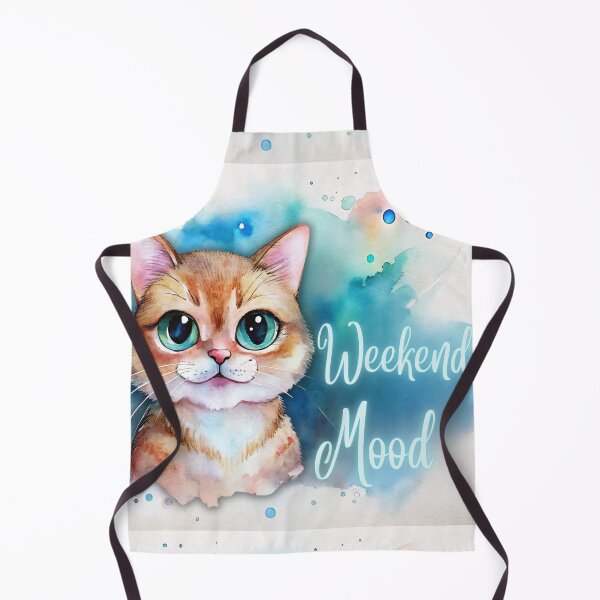 Item preview, Weekend Mood | Cute Cat Relaxing Watercolor Illustration designed and sold by Angellacelin.