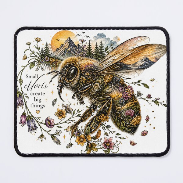 Item preview, Motivational Bee Floral Artwork designed and sold by DayStoreDesigns.