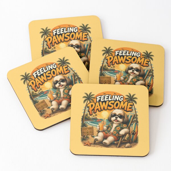 Item preview, Funny Shih Tzu Beach Design – Feeling Pawsome Summer Vibes Vacation Dog designed and sold by PixelsPaws.
