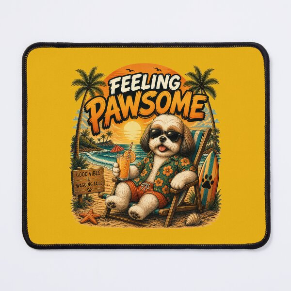 Item preview, Funny Shih Tzu Beach Design – Feeling Pawsome Summer Vibes Vacation Dog designed and sold by PixelsPaws.