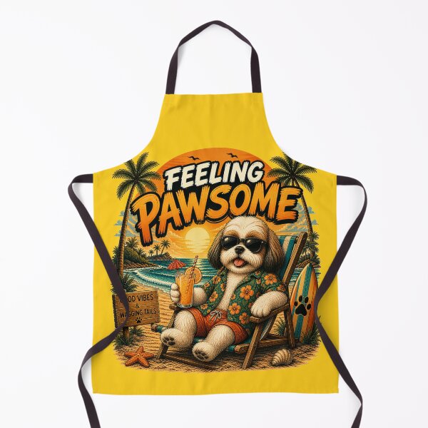 Item preview, Funny Shih Tzu Beach Design – Feeling Pawsome Summer Vibes Vacation Dog designed and sold by PixelsPaws.