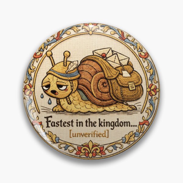 Item preview, Medieval Snail Postman Embroidery Print designed and sold by doinitzart.