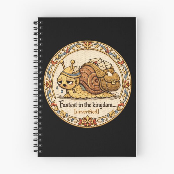 Item preview, Medieval Snail Postman Embroidery Print designed and sold by doinitzart.