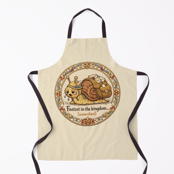 Item preview, Medieval Snail Postman Embroidery Print designed and sold by doinitzart.
