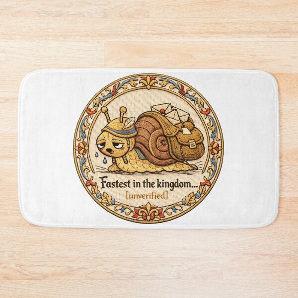 Item preview, Medieval Snail Postman Embroidery Print designed and sold by doinitzart.