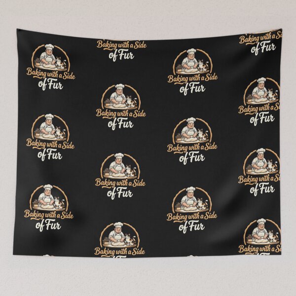 Item preview, Baking with a Side of Fur Cat Lover Graphic Tee designed and sold by artlife4.