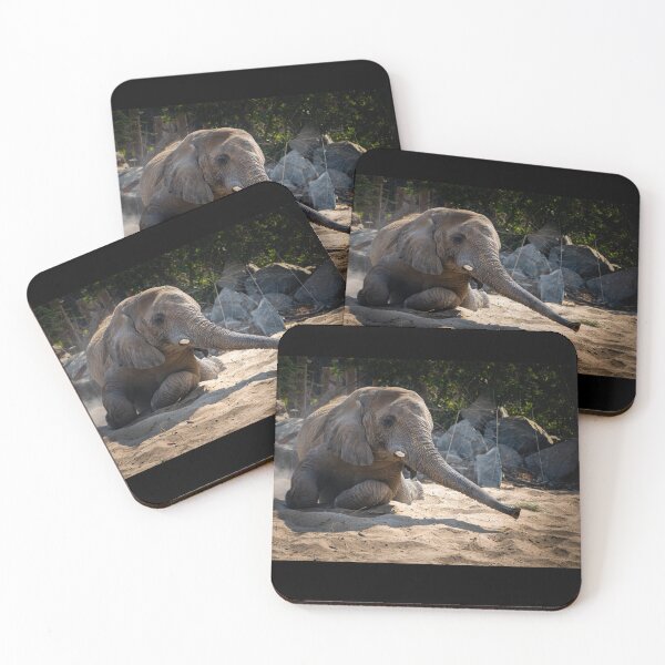 Item preview, African Elephant Resting on Sand - Majestic Wildlife Nature Photo designed and sold by AbulailArt.