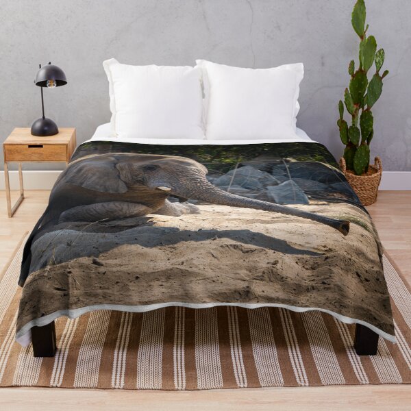 Item preview, African Elephant Resting on Sand - Majestic Wildlife Nature Photo designed and sold by AbulailArt.